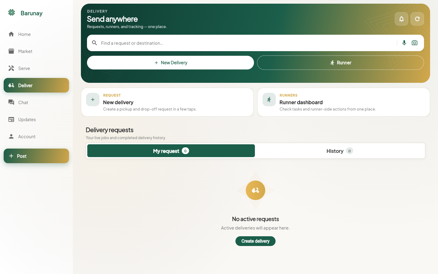 Barunay Delivery — desktop view