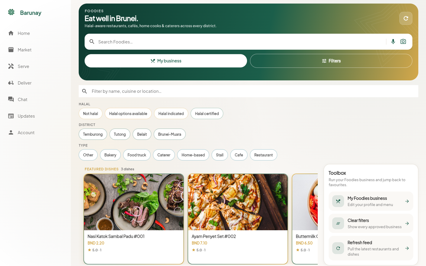 Barunay Foodies — desktop view