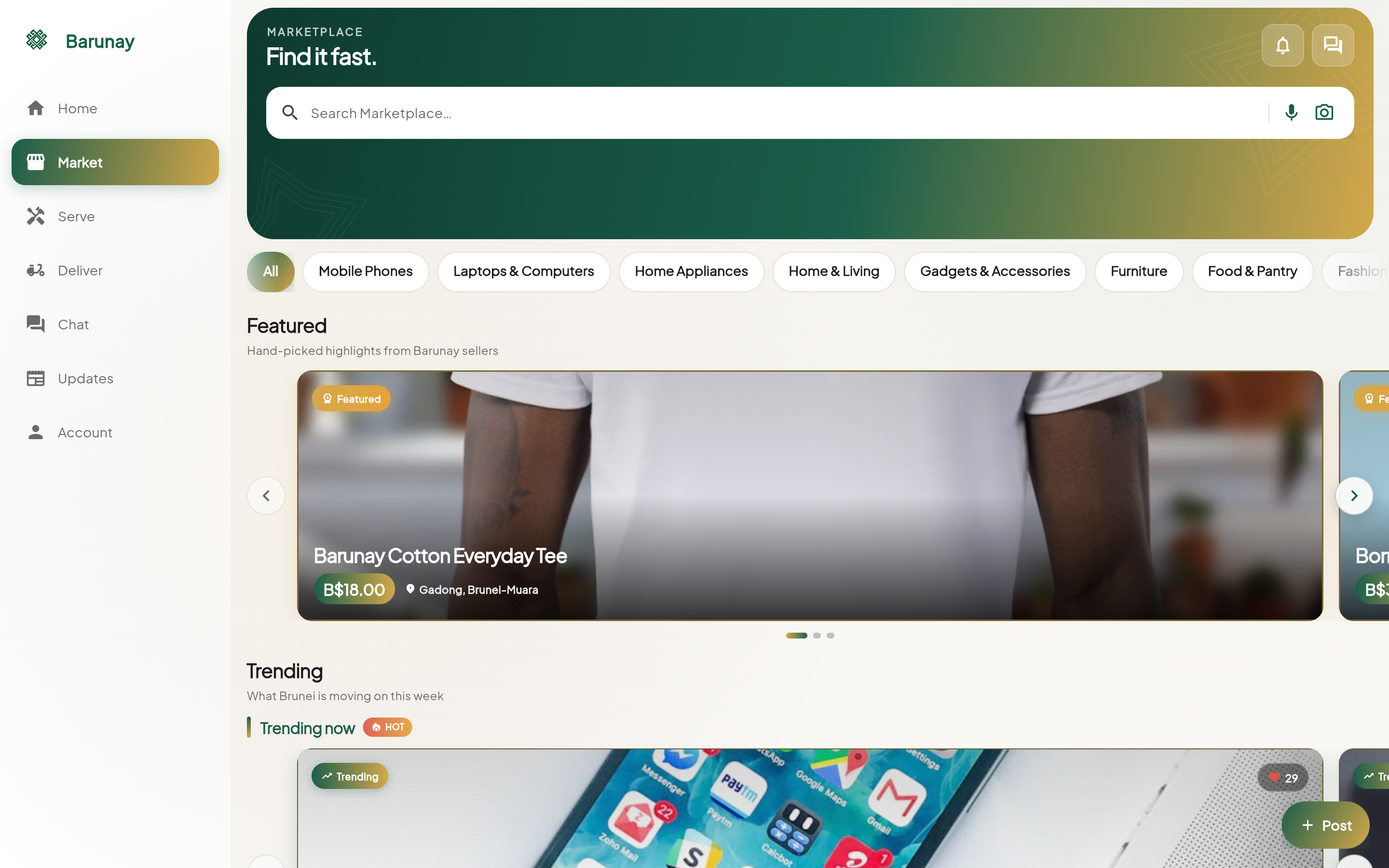 Barunay Marketplace — desktop view