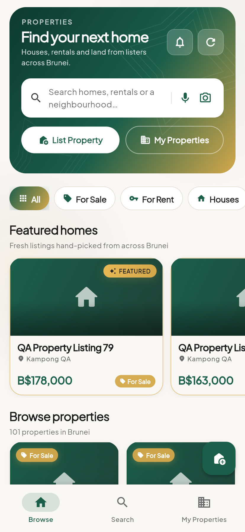 Barunay Realestate — mobile view